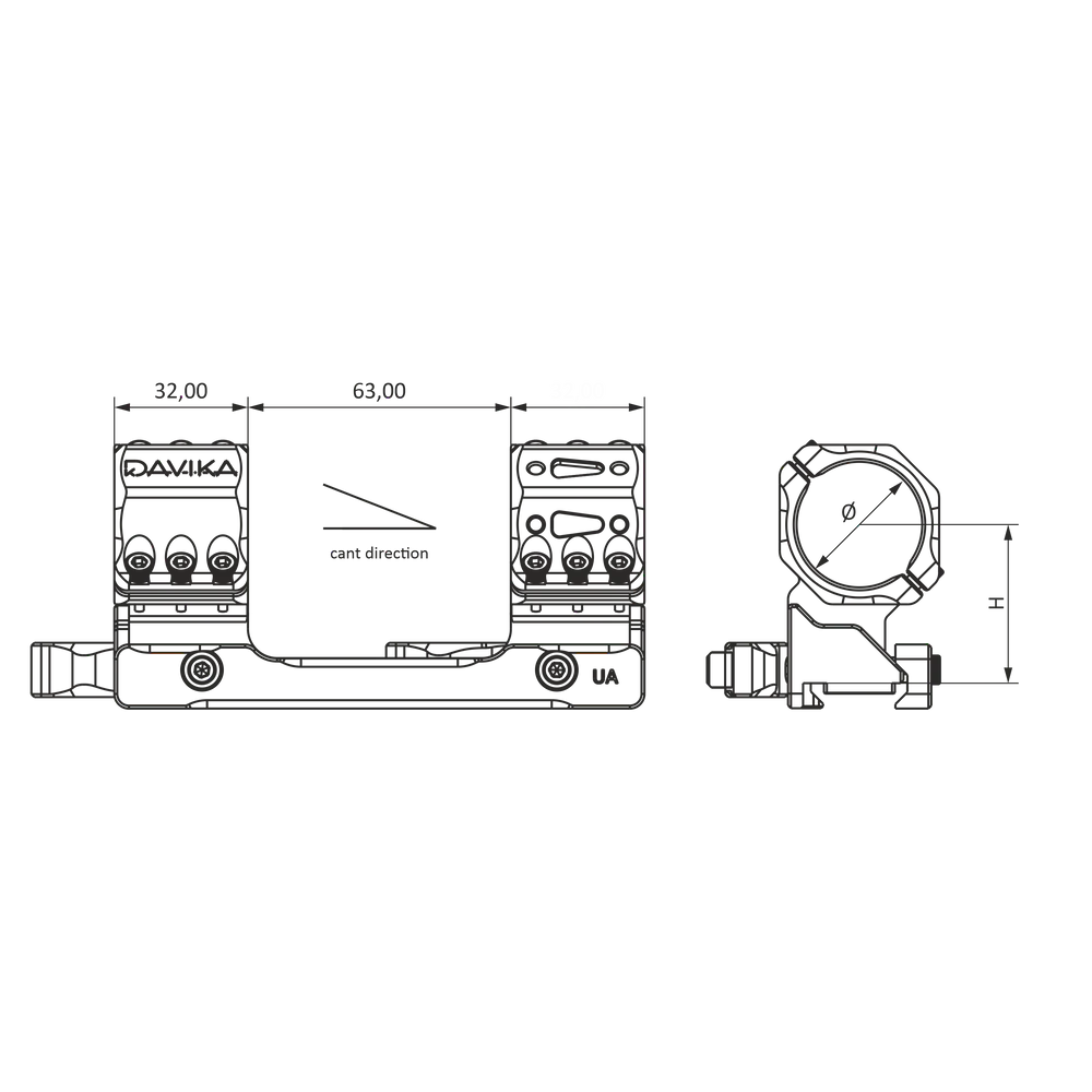 Monture de lunette 34mm | Base Picatinny QD Ergo