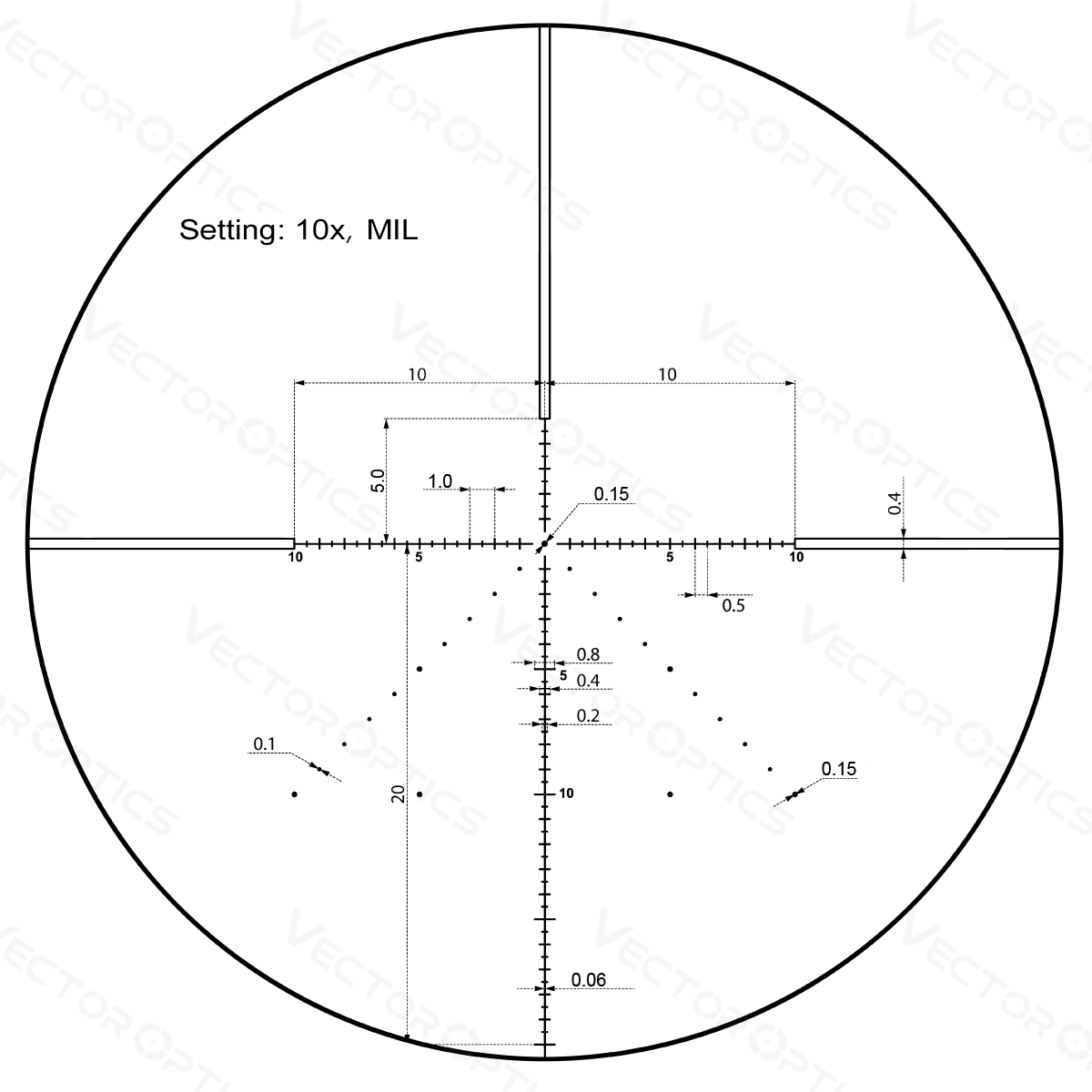 Vector Optics Veyron 10x44 SFP kompakt Gewier-Zielfernrohr
