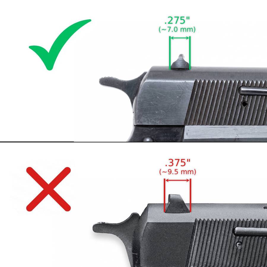 Browning Hi-Power Vigilante adjustable sights | white dots