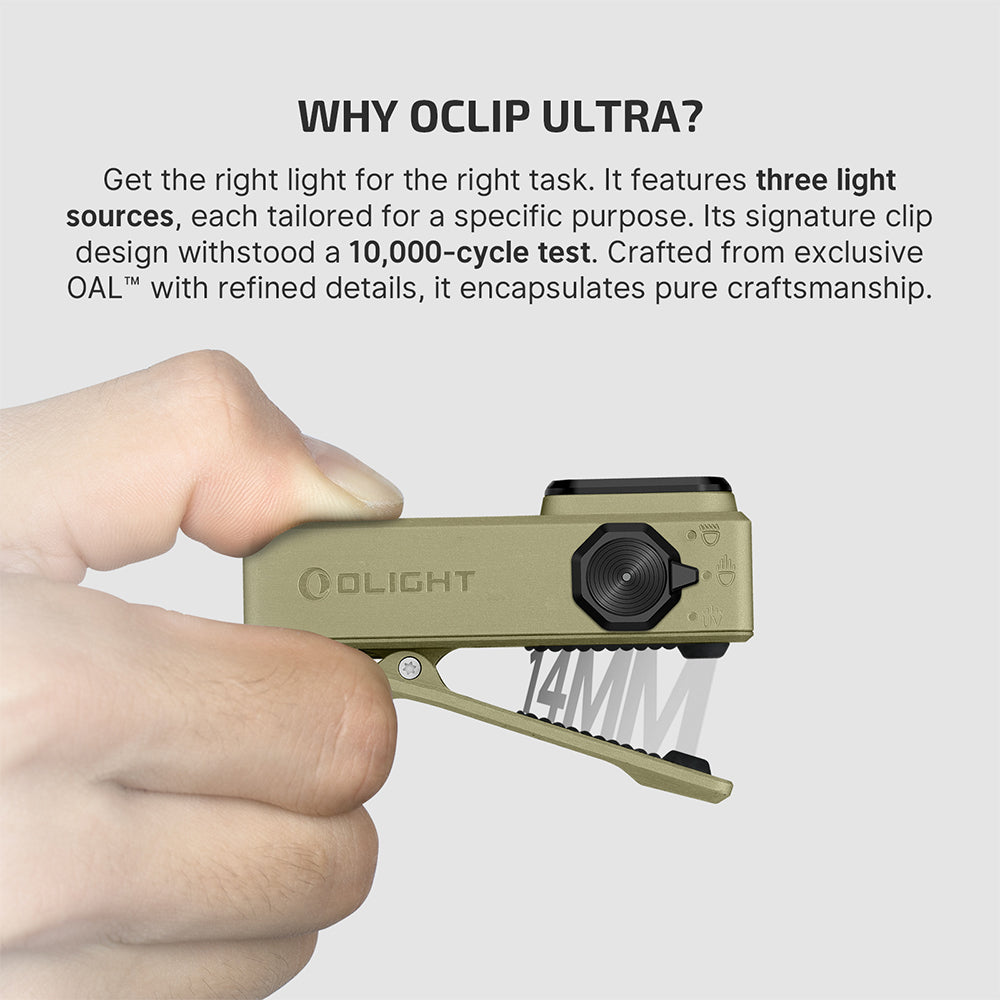 Olight Oclip Ultra | 3-an-1 Clip-on EDC Luucht | 530 lm - Olive Green