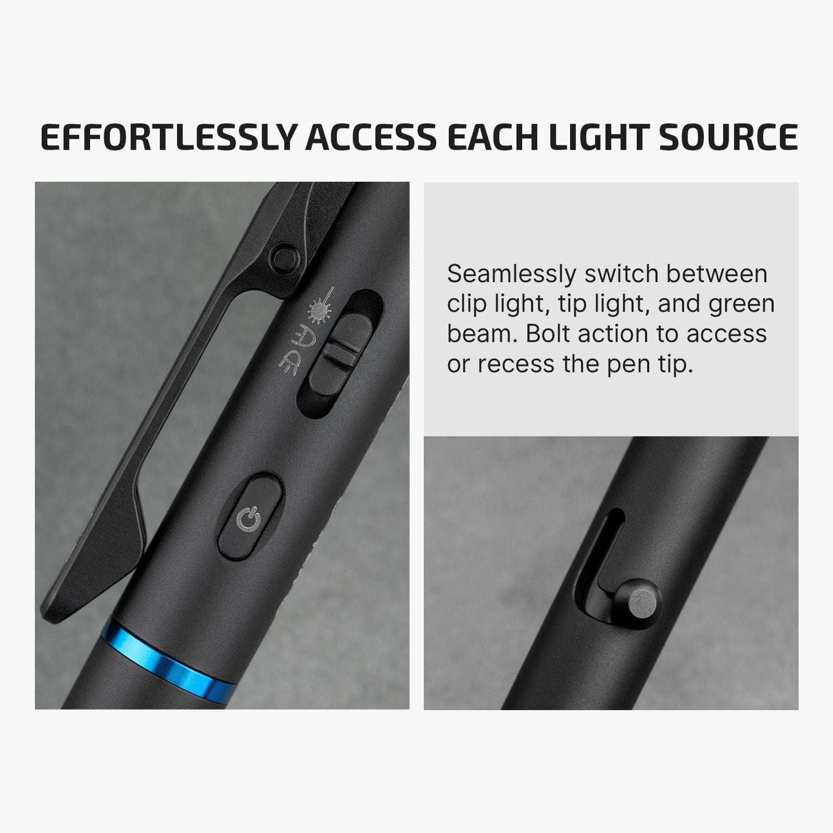 Olight O’Pen 3 | multifunktionell Penlight | 120 lm + grénge Laser - Schwaarz