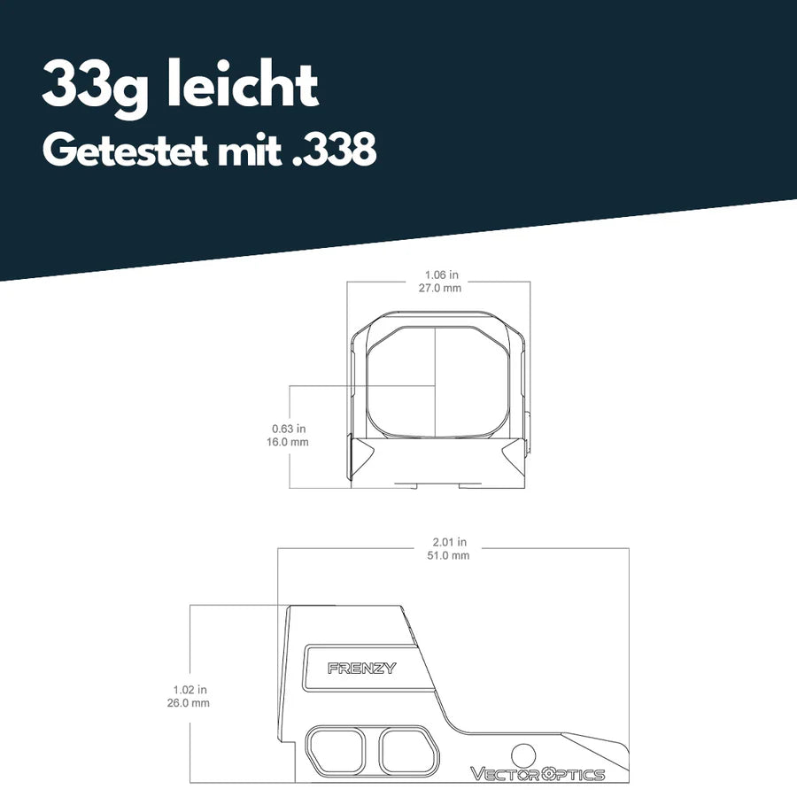 Vector Optics Frenzy 1x16x21 fir Glock MOS 