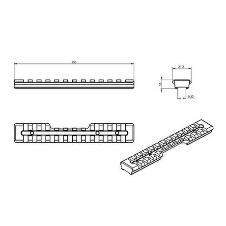 Brno ZKM 452 rail Picatinny [acier] | 11 mm