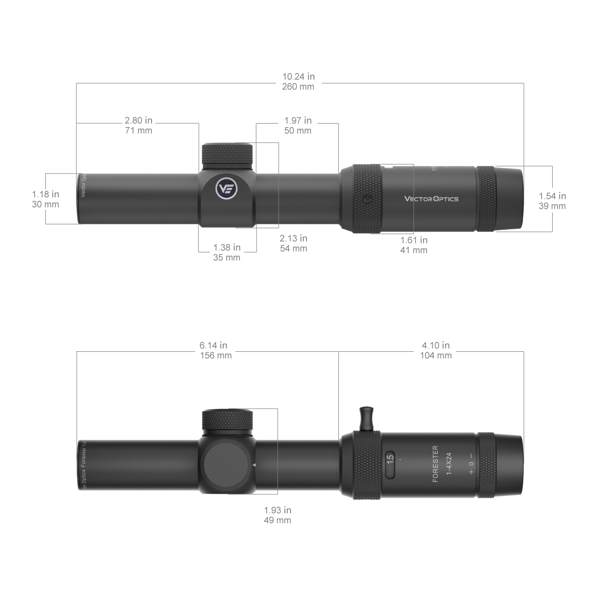 Vector Optics Forester 1-4x24SFP Geziilscope 