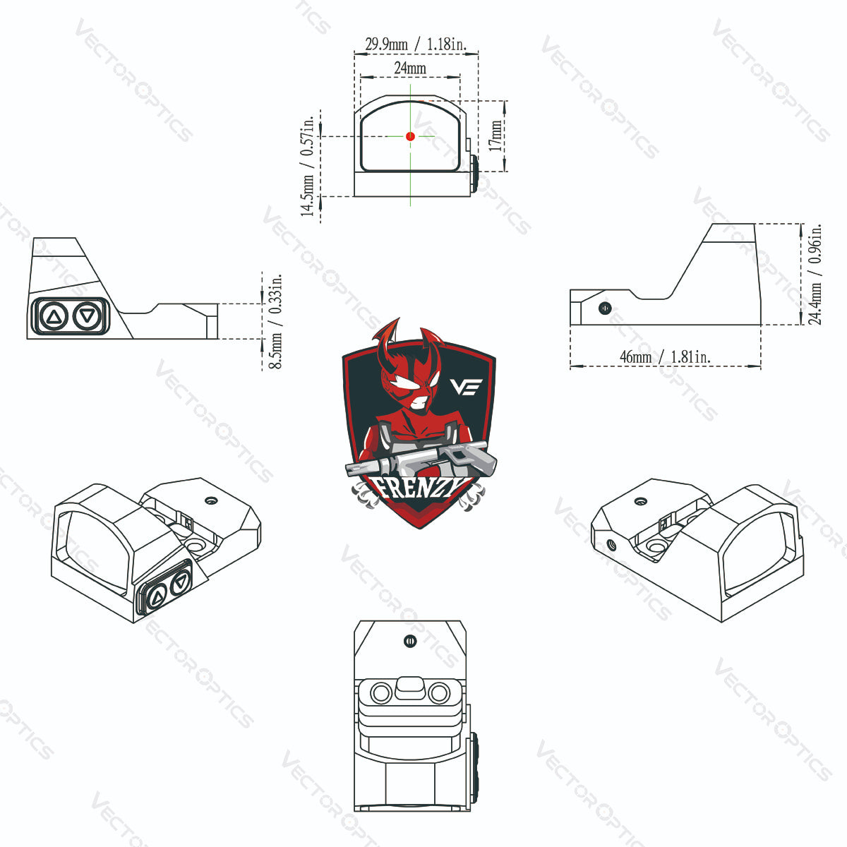 Vector Optics Frenzy 1x17x24 point rouge 