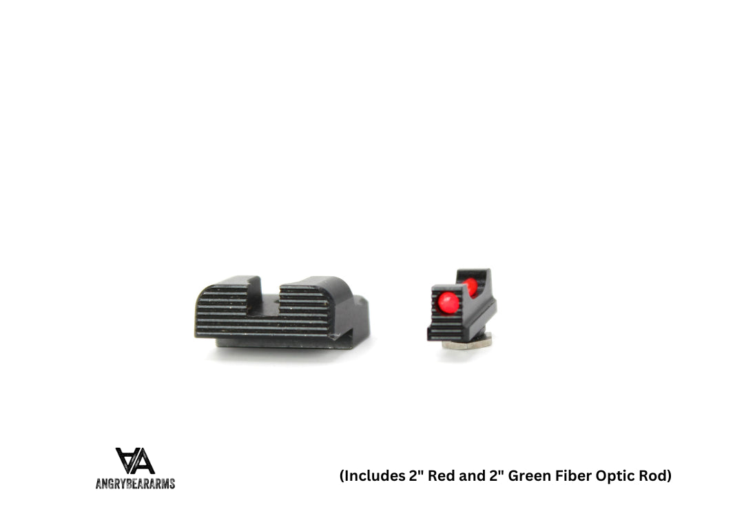 Low Eisenviséierer for Glock Slimline [G42 G43 G43X G48] | with fiber optics