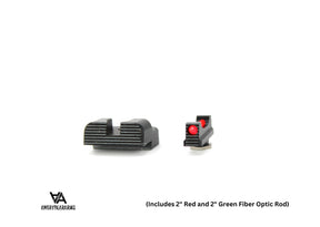 Low Eisenviséierer for Glock Slimline [G42 G43 G43X G48] | with fiber optics