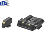 Verstellbar Eisenviséierer fir Glock [G17 G19 G26 & other] | mat lumineszenten Punkten