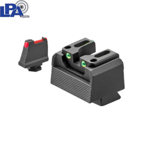 Héich semi-verstellbar Eisenviséierer fir Glock MOS [G17 MOS G19 MOS & other] | mat Glasfaseroptik