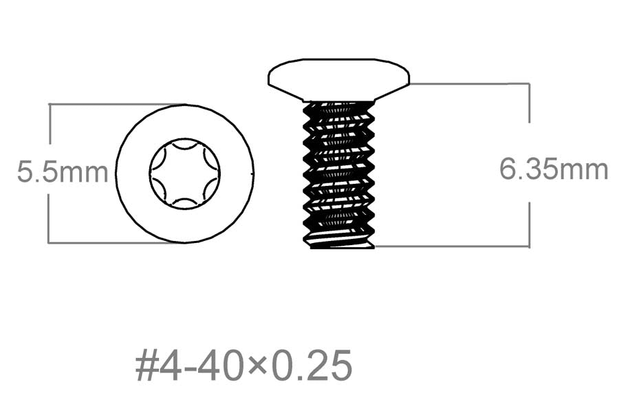 Set vu Schrauwen 3 Stéck | 4-40x0.250" [T10] 
