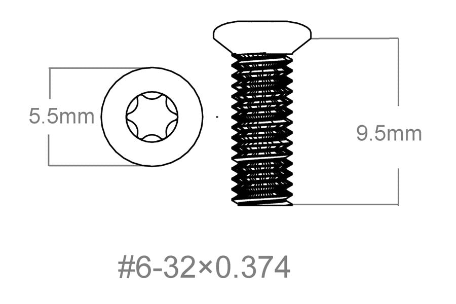 Satz Schrauben 3 Stk | 6-32x0.374" [T10] 