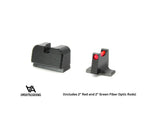 Sig Sauer P220 P226 P229 P320 & P365 Optics Ready héich Sport Eisenviséierer mat Faseroptik