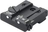 Verstellbart hënnescht Viséier fir Glock [G17 G19 G26 & other] | wäiss Punkten
