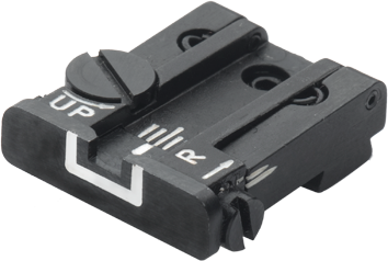 Verstellbare Kimme für Glock [G17 G19 G26 & other] | weiße Linien