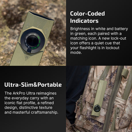Olight ArkPro Ultra | flat lampe EDC 4-en-1 | 1.700 lm - Olive Green