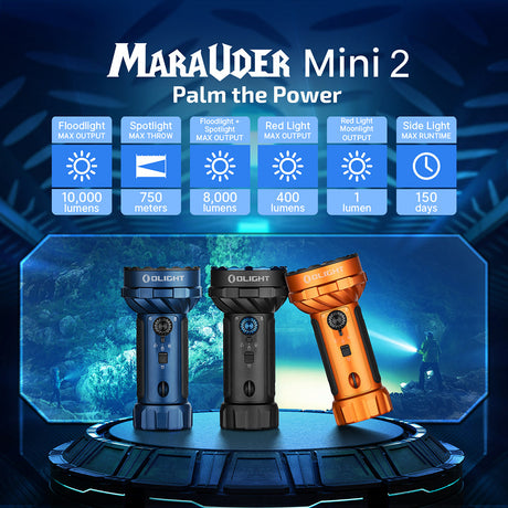 Olight Marauder 2 Mini | lampe rechargeable puissante | 10.000 lm