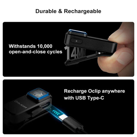Olight Oclip | nofëllbar EDC Clip-Luucht | 300 lm - Schwaarz