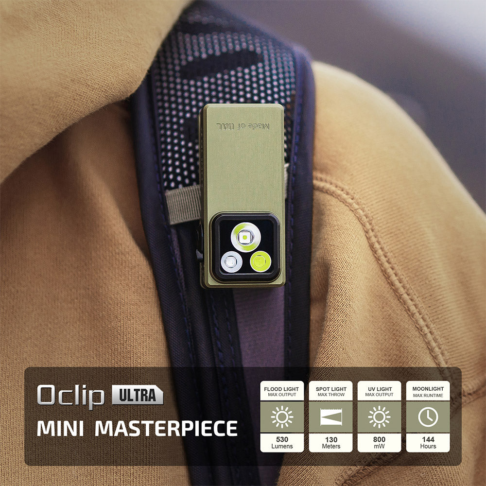 Olight Oclip Ultra | 3-in-1 Clip-on EDC-Lampe | 530 lm - Olive Green