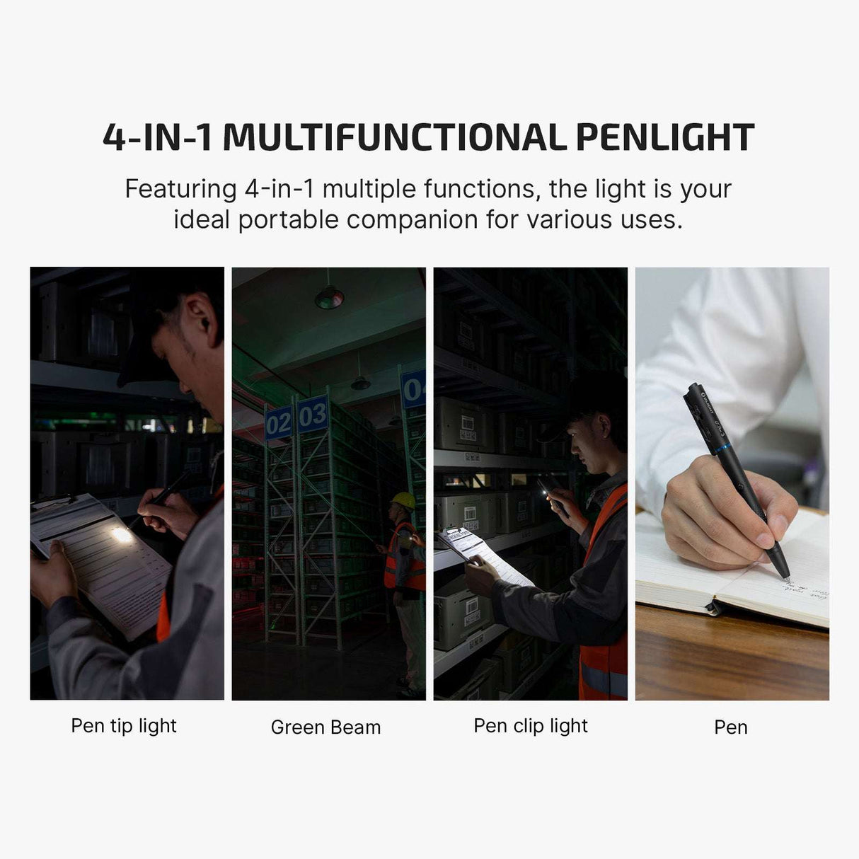 Olight O’Pen 3 | multifunktionale Stiftlampe | 120 lm + grüner Laser - Schwarz