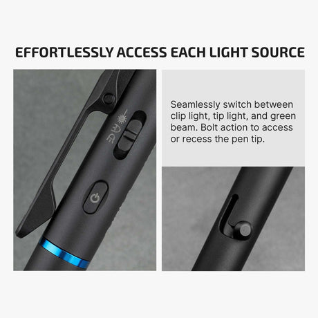 Olight O’Pen 3 | stylo-lampe multifonction | 120 lm + laser vert - Noir