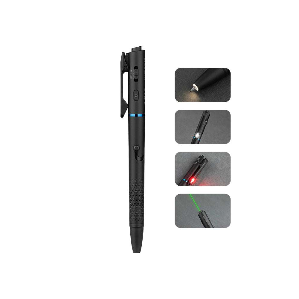 Olight O’Pen 3 | multifunktionale Stiftlampe | 120 lm + grüner Laser - Schwarz