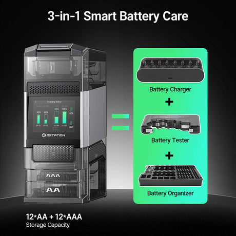 Olight Ostation 2 Pro | chargeur de piles AA/AAA intelligent | 3-en-1