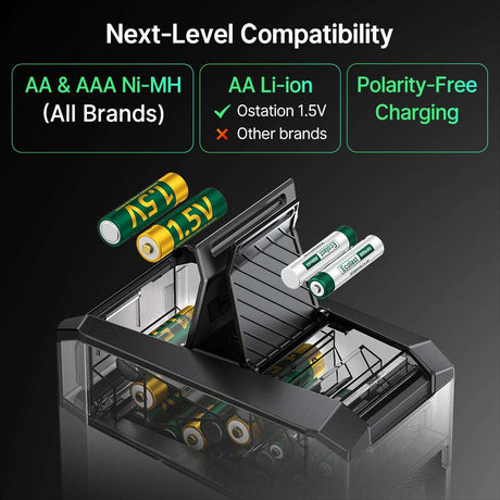 Olight Ostation 2 Pro | chargeur de piles AA/AAA intelligent | 3-en-1