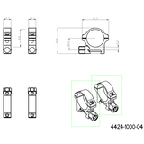 30mm Scope Réng | Picatinny Basis mat Schrauwenmutter 