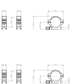 30mm Zielfernrohrmontageringe | Picatinny-Basis mit Schraubmutter - Niedrig