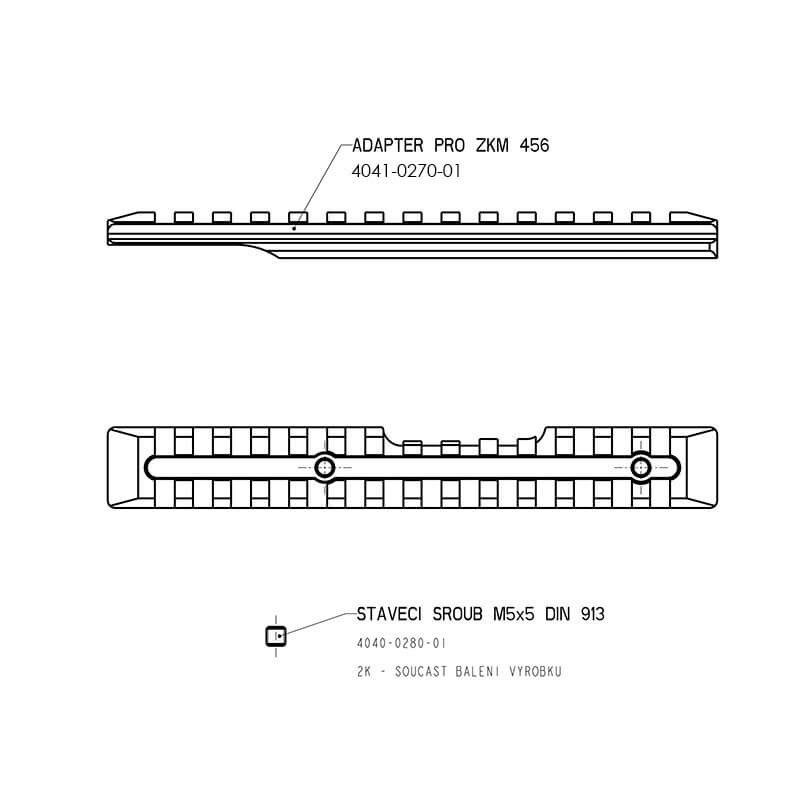 Brno ZKM 452, ZKM 456 rail Picatinny [16mm] 